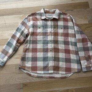 Outerknown Neutral Plaid Button-Up Shirt - Cream, Rust & Sage